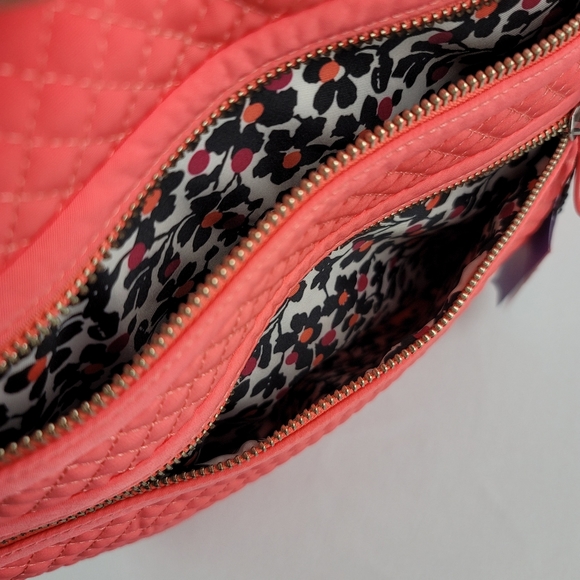 Vera Bradley Iconic Triple Zip Hipster Coral Reef Purse - Picture 10 of 15
